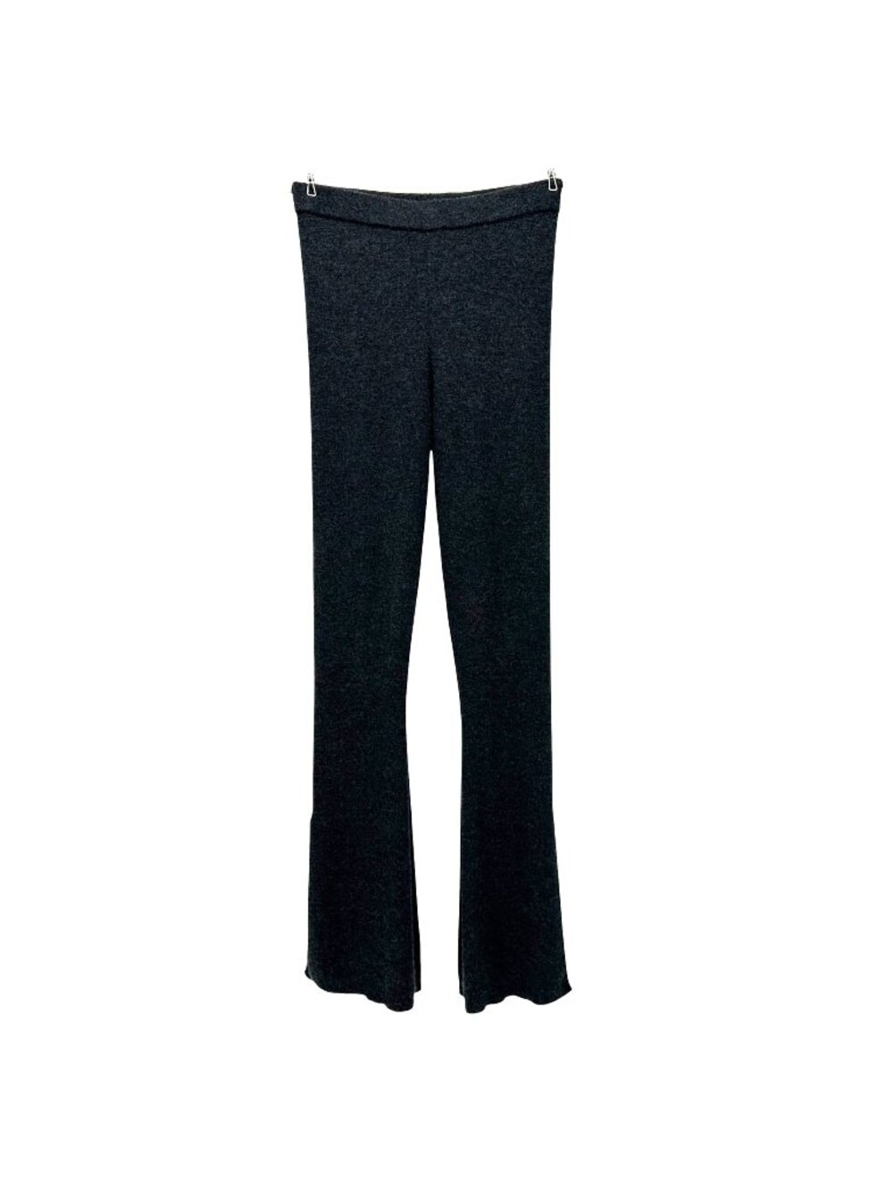 NAADAM Womens Small Pants Merino Wool Blend Fitted Flared Gray Knit Pull On